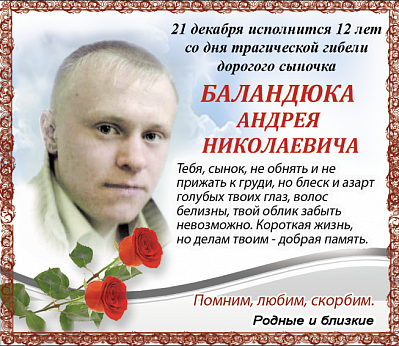 БАЛАНДЮКА  АНДРЕЯ  НИКОЛАЕВИЧА